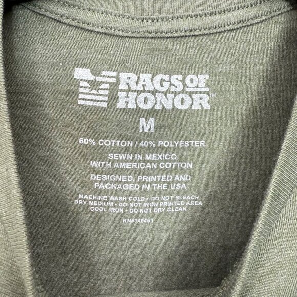 Rags Of Honor Unisex Size M Green 1776 Flag Graphic T-Shirt Supporting Veterans - Picture 3 of 8